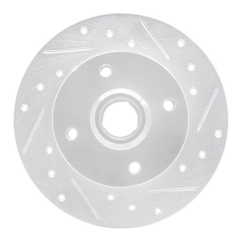 Dynamic Friction 631-74005R - Drilled and Slotted Silver Zinc Brake Rotor