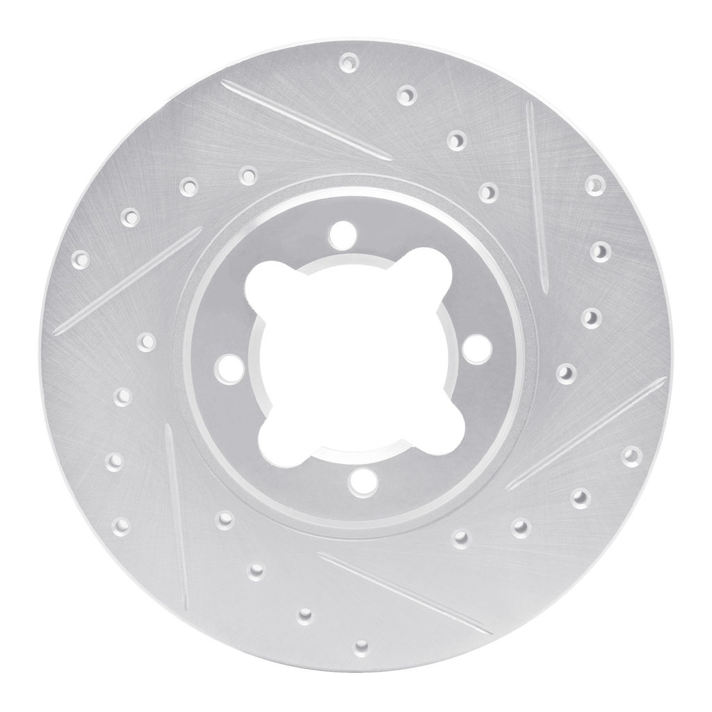 Dynamic Friction 631-76013R - Drilled and Slotted Silver Zinc Brake Rotor