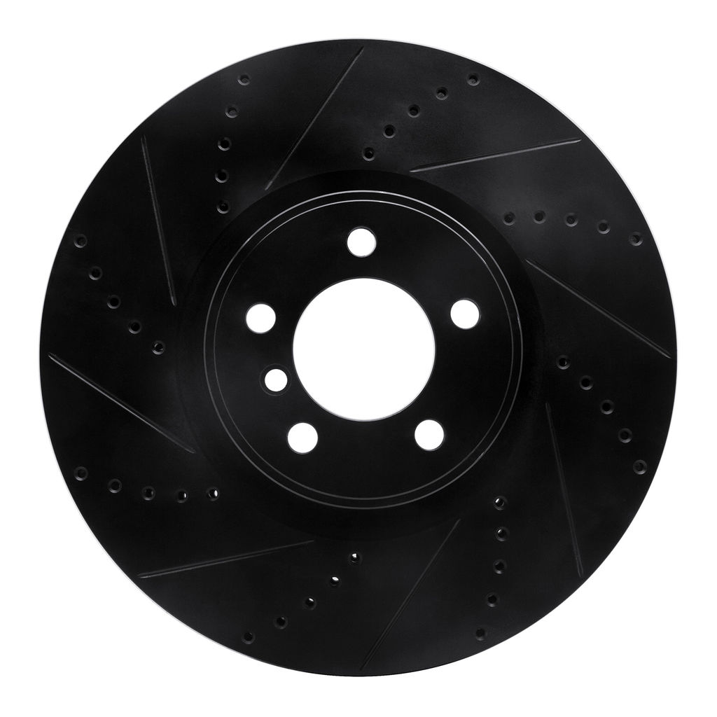 Dynamic Friction 633-11019L - Drilled and Slotted Black Zinc Brake Rotor