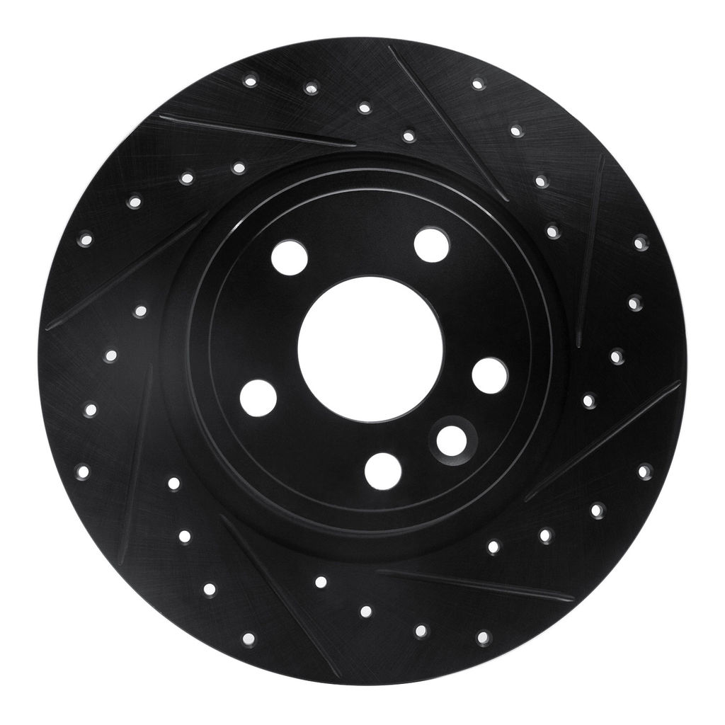 Dynamic Friction 633-11027R - Drilled and Slotted Black Zinc Brake Rotor