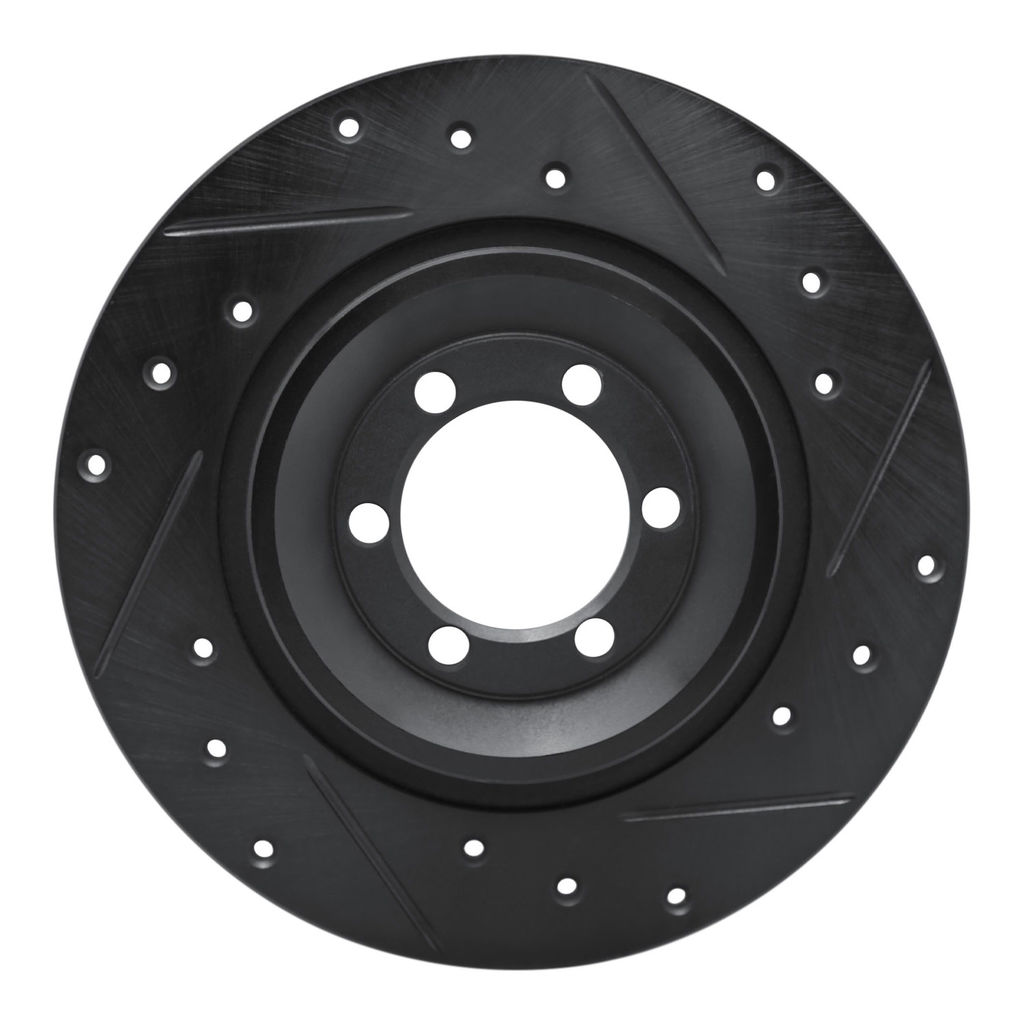 Dynamic Friction 633-16003R - Drilled and Slotted Black Zinc Brake Rotor