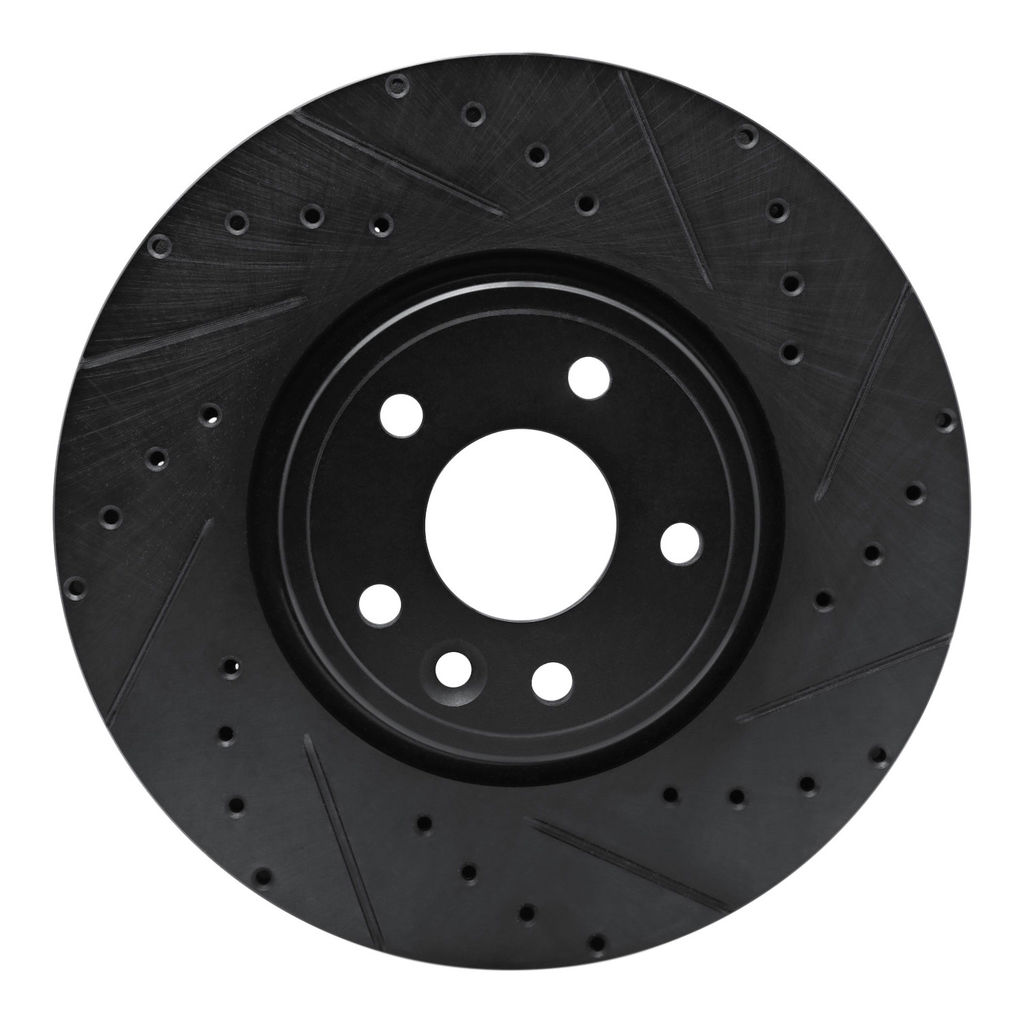 Dynamic Friction 633-20036R - Drilled and Slotted Black Zinc Brake Rotor