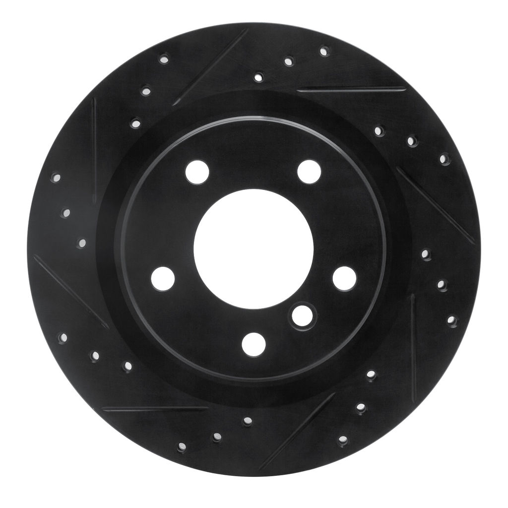 Dynamic Friction 633-31068L - Drilled and Slotted Black Zinc Brake Rotor
