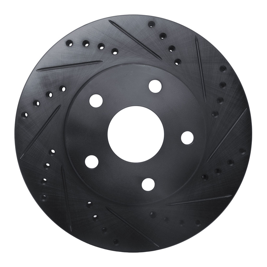 Dynamic Friction 633-76109R - Drilled and Slotted Black Zinc Brake Rotor