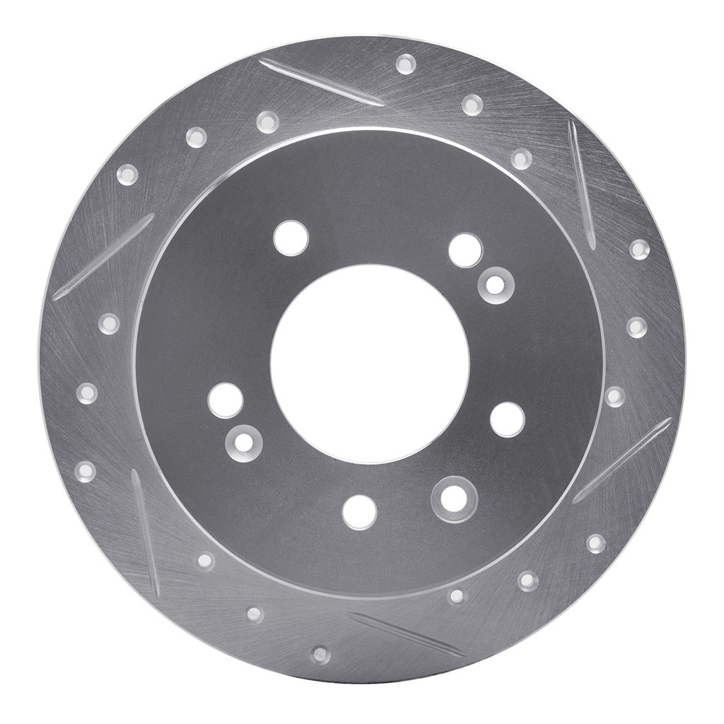 Dynamic Friction 631-03024R - Drilled and Slotted Silver Zinc Brake Rotor