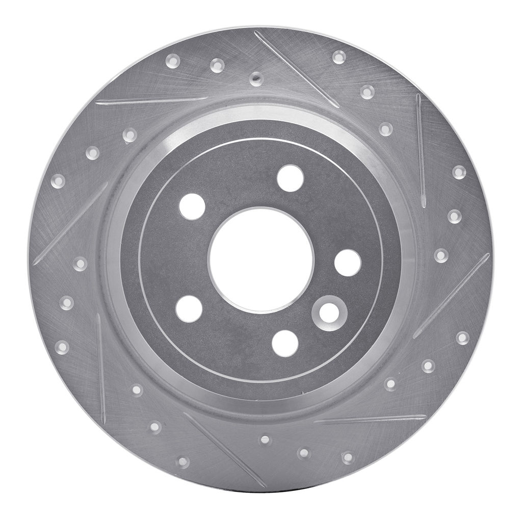 Dynamic Friction 631-11024R - Drilled and Slotted Silver Zinc Brake Rotor