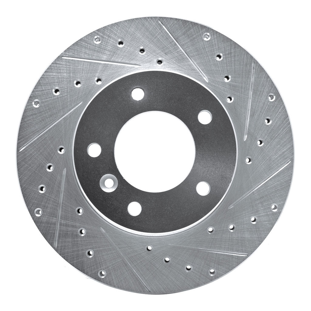 Dynamic Friction 631-20003R - Drilled and Slotted Silver Zinc Brake Rotor
