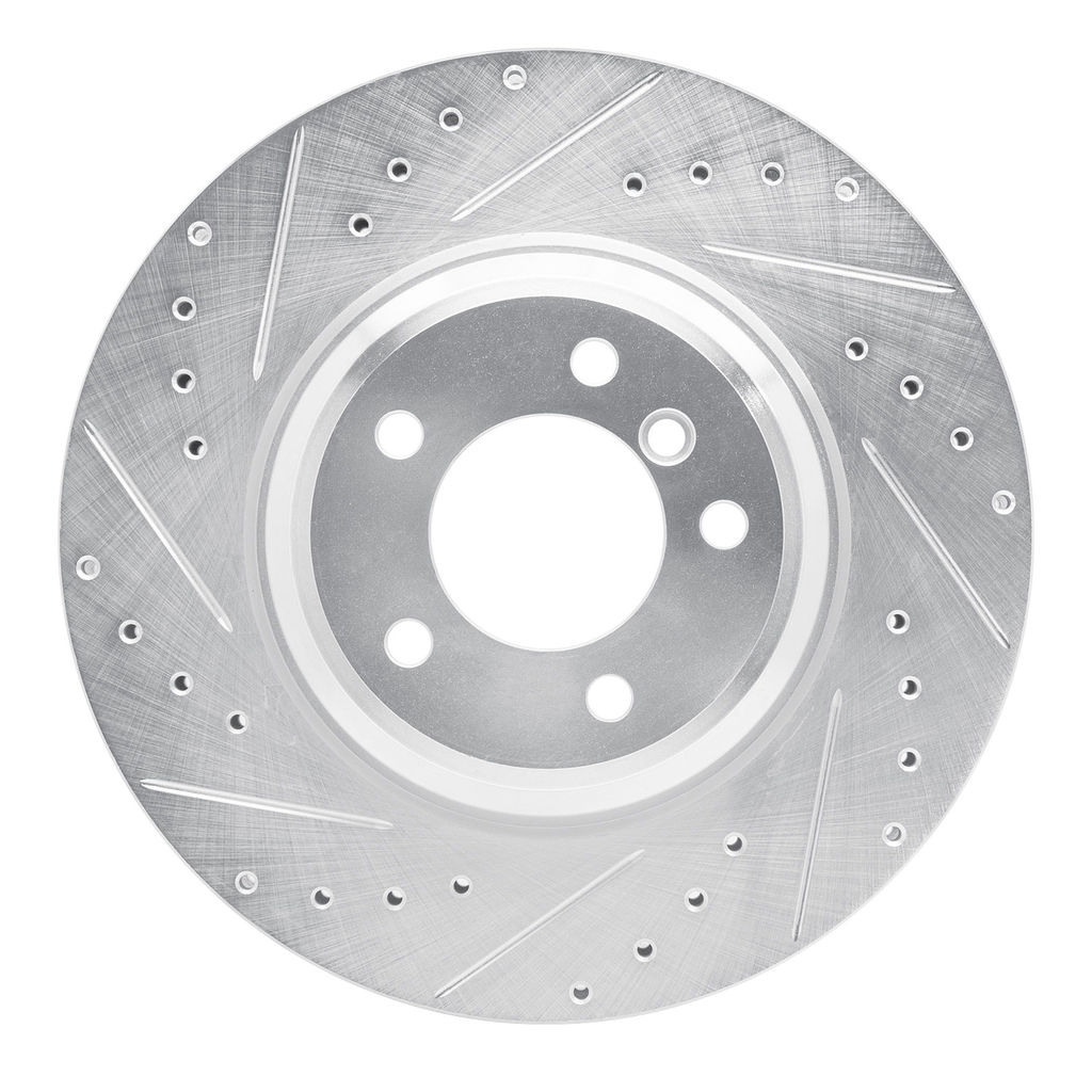 Dynamic Friction 631-31082L - Drilled and Slotted Silver Zinc Brake Rotor