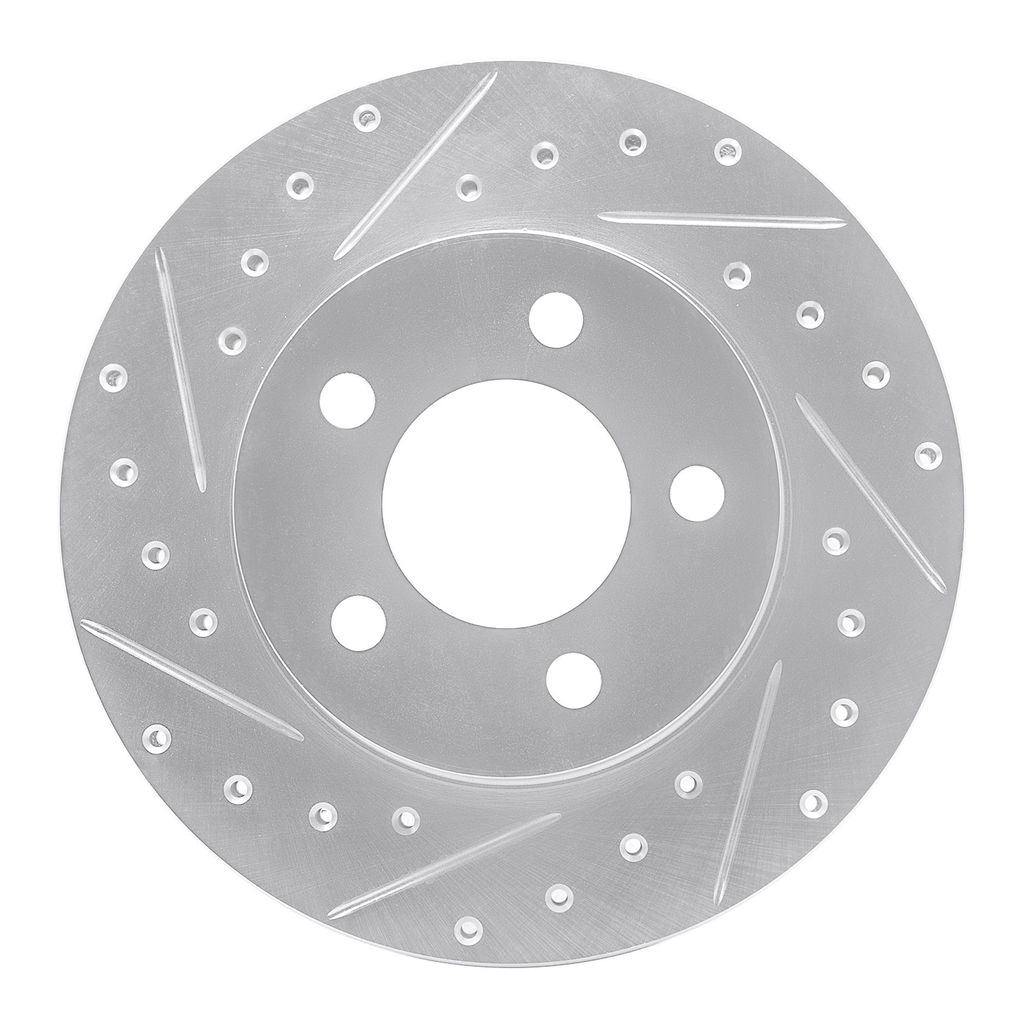Dynamic Friction 631-40011L - Drilled and Slotted Silver Zinc Brake Rotor