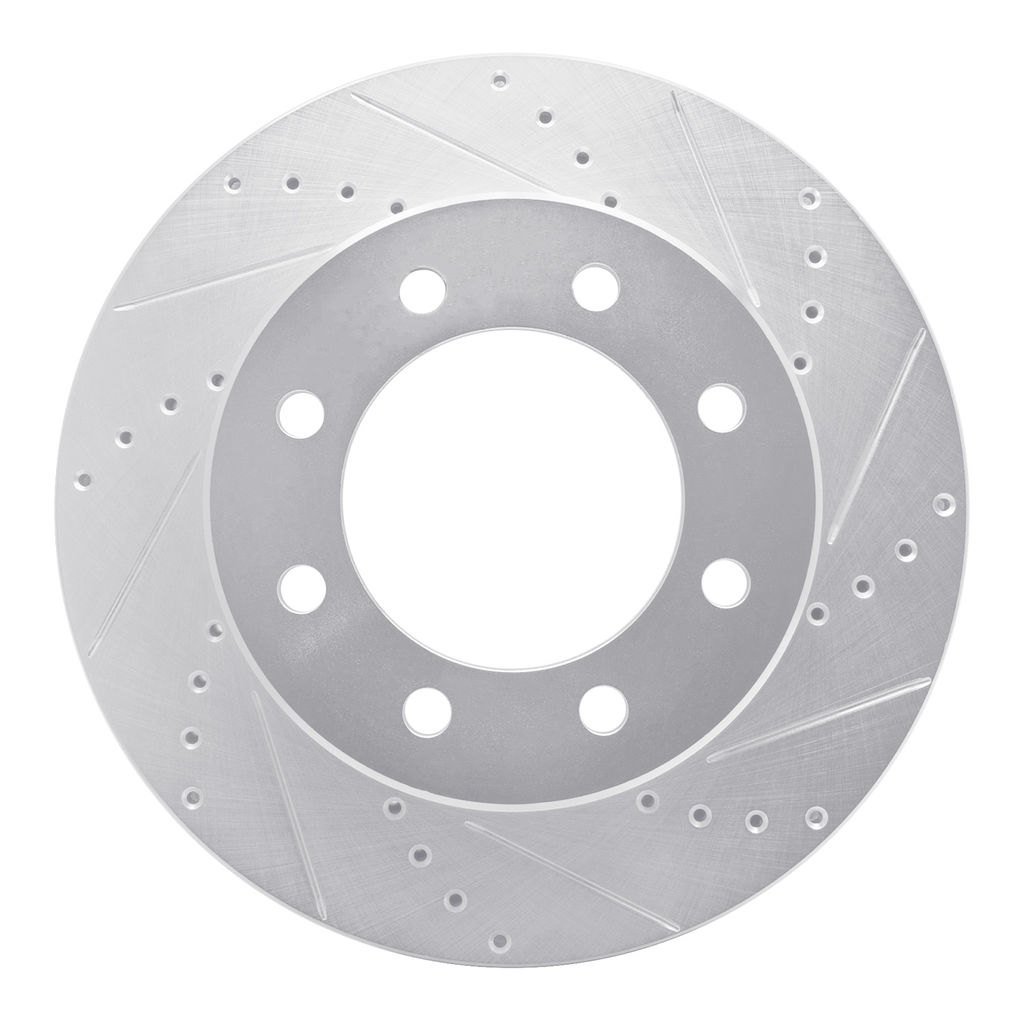 Dynamic Friction 631-40110R - Drilled and Slotted Silver Zinc Brake Rotor