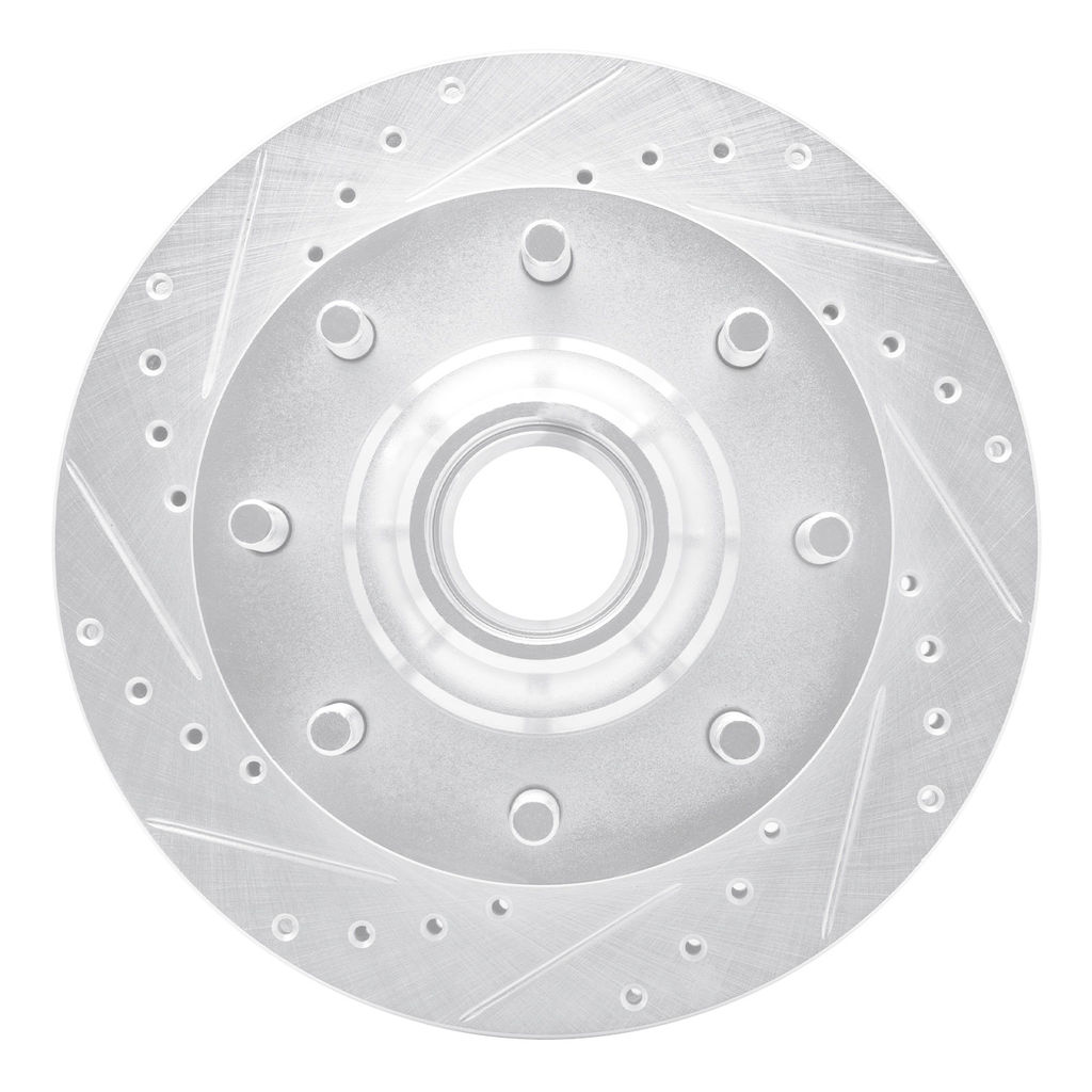 Dynamic Friction 631-48004L - Drilled and Slotted Silver Zinc Brake Rotor