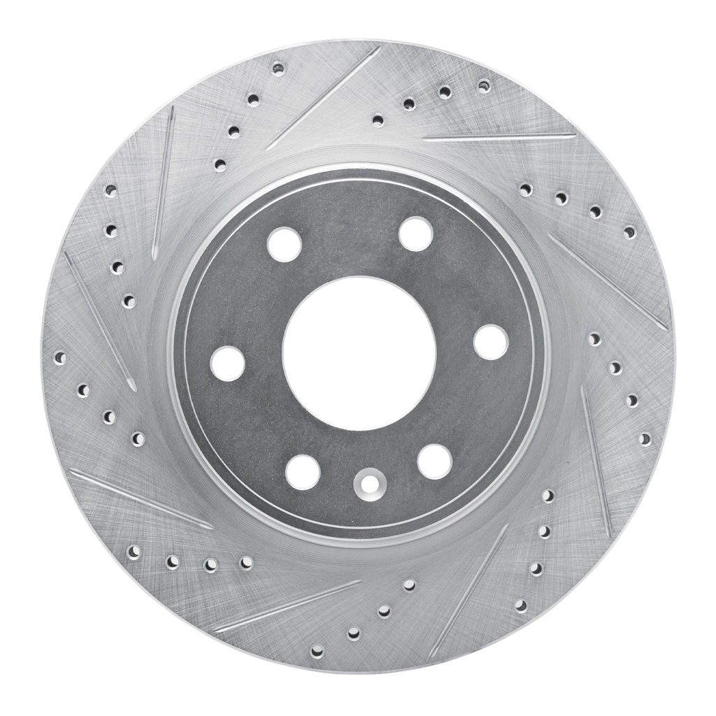 Dynamic Friction 631-48054L - Drilled and Slotted Silver Zinc Brake Rotor