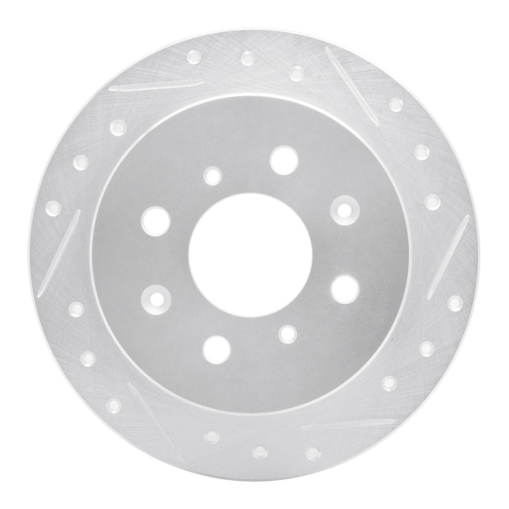 Dynamic Friction 631-59014R - Drilled and Slotted Silver Zinc Brake Rotor