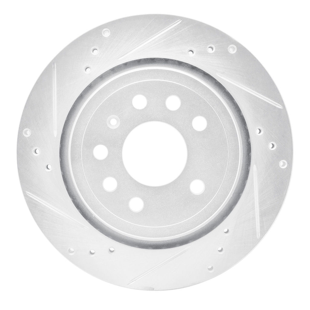 Dynamic Friction 631-65018L - Drilled and Slotted Silver Zinc Brake Rotor