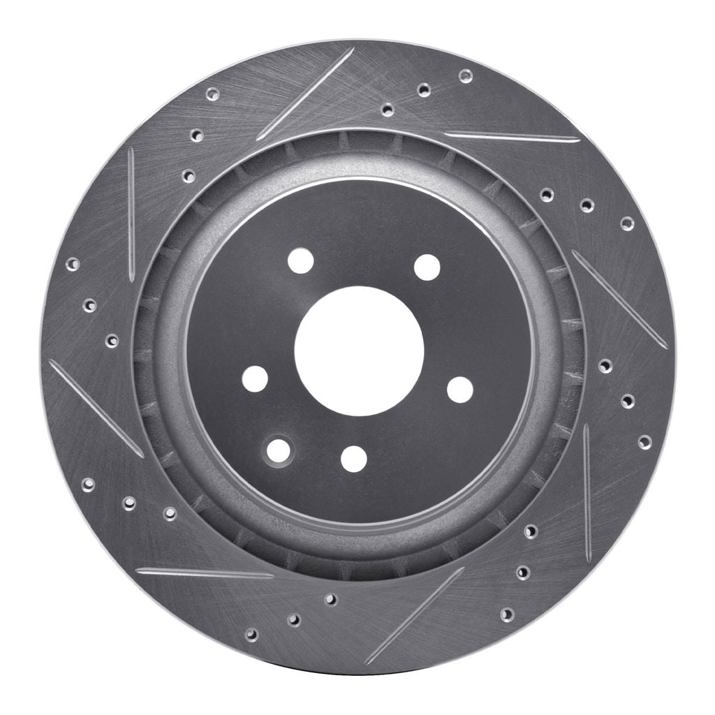 Dynamic Friction 631-68013L - Drilled and Slotted Silver Zinc Brake Rotor