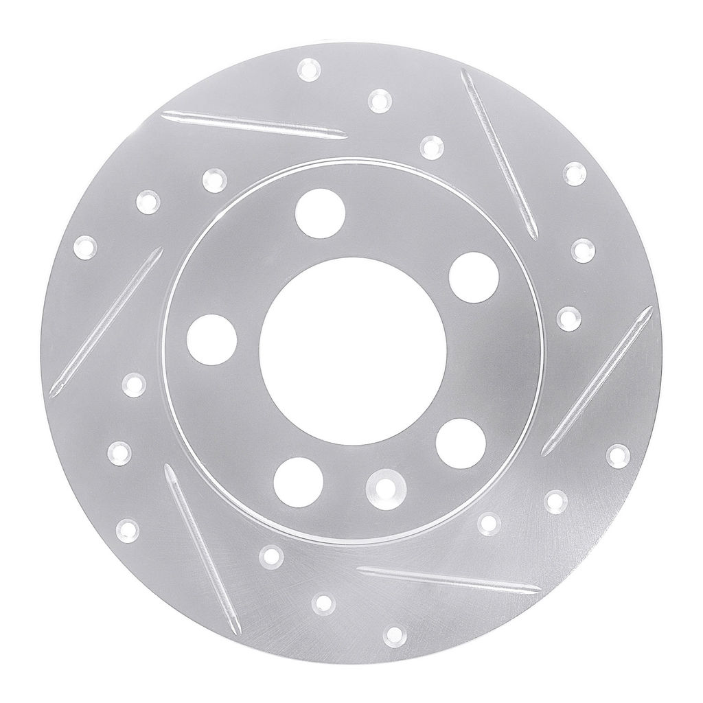 Dynamic Friction 631-74019R - Drilled and Slotted Silver Zinc Brake Rotor