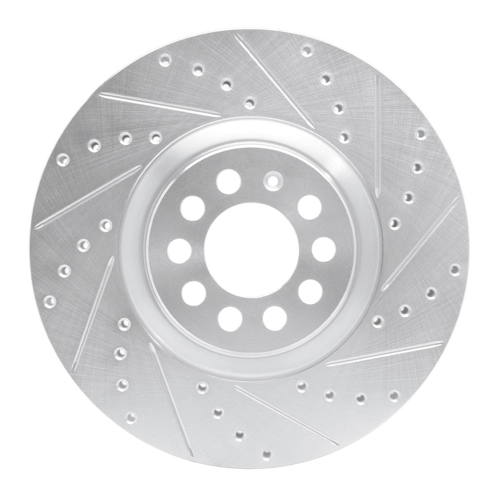 Dynamic Friction 631-74021R - Drilled and Slotted Silver Zinc Brake Rotor