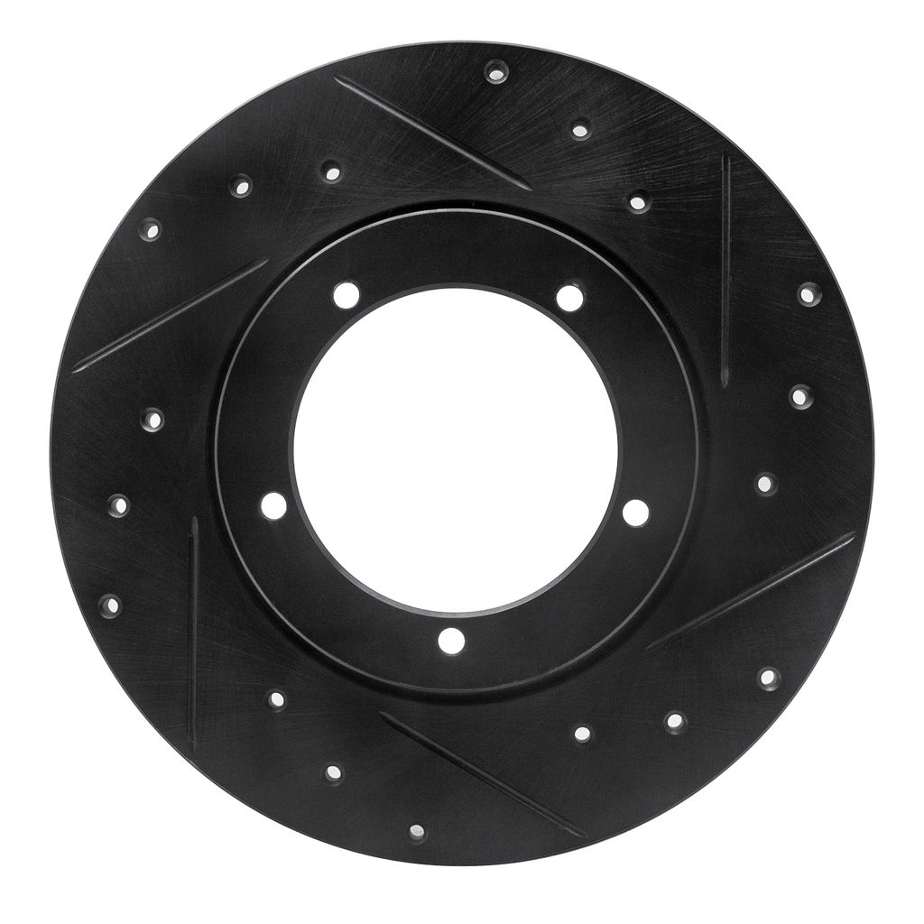 Dynamic Friction 633-02000R - Drilled and Slotted Black Zinc Brake Rotor
