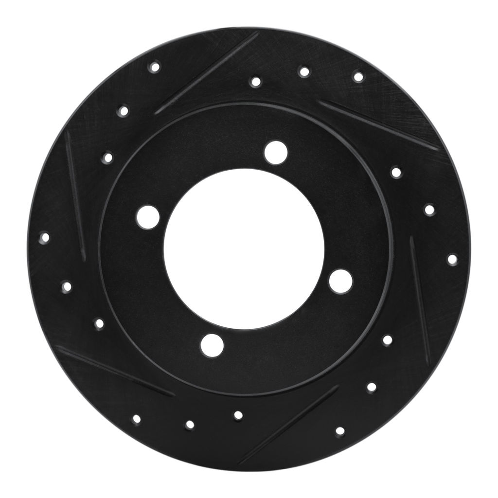 Dynamic Friction 633-03008L - Drilled and Slotted Black Zinc Brake Rotor