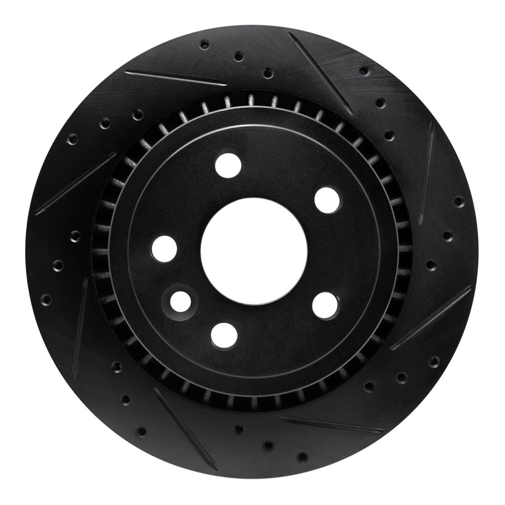 Dynamic Friction 633-27044R - Drilled and Slotted Black Zinc Brake Rotor