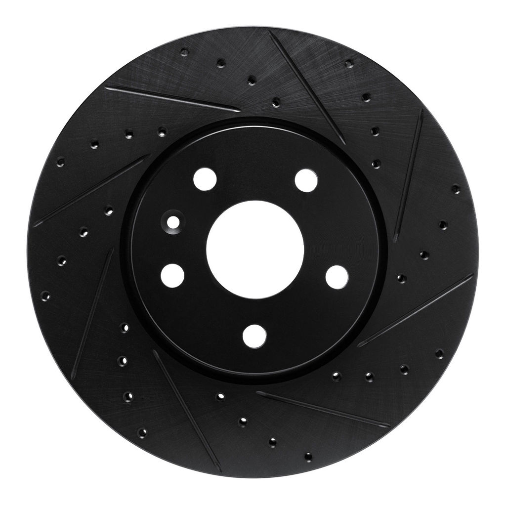 Dynamic Friction 633-46061R - Drilled and Slotted Black Zinc Brake Rotor