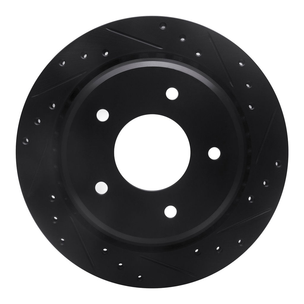 Dynamic Friction 633-47027R - Drilled and Slotted Black Zinc Brake Rotor