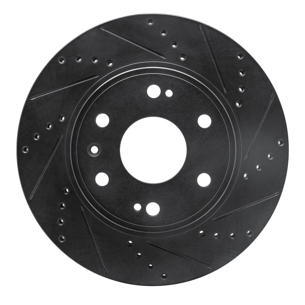 Dynamic Friction 633-48091R - Drilled and Slotted Black Zinc Brake Rotor