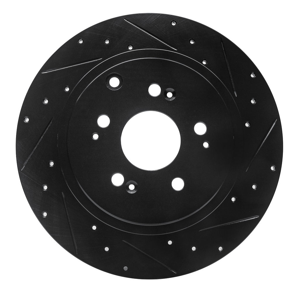 Dynamic Friction 633-59052R - Drilled and Slotted Black Zinc Brake Rotor