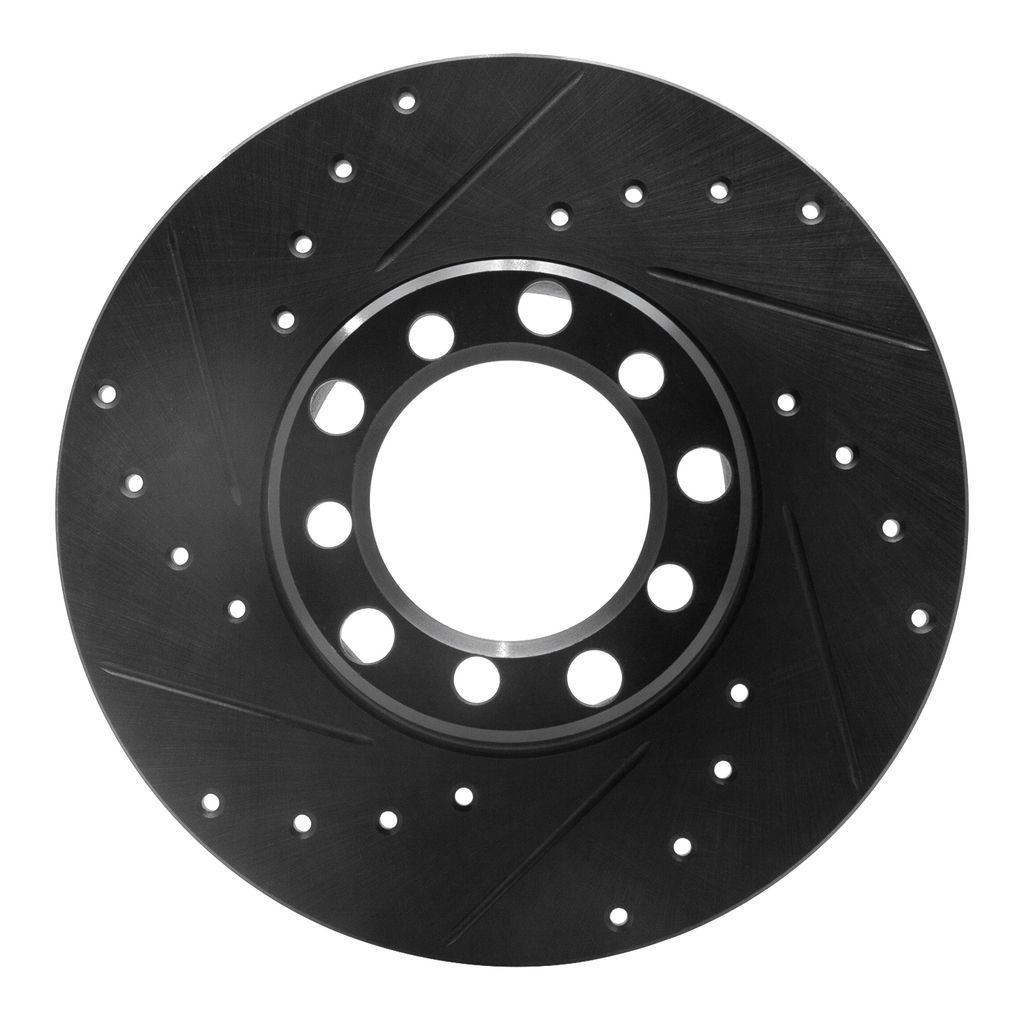 Dynamic Friction 633-63005L - Drilled and Slotted Black Zinc Brake Rotor