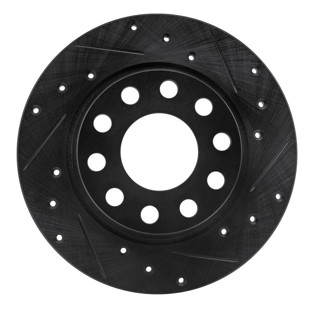 Dynamic Friction 633-73045R - Drilled and Slotted Black Zinc Brake Rotor