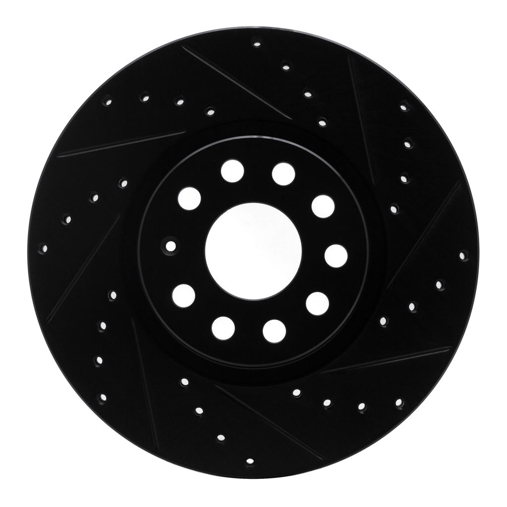 Dynamic Friction 633-74053R - Drilled and Slotted Black Zinc Brake Rotor