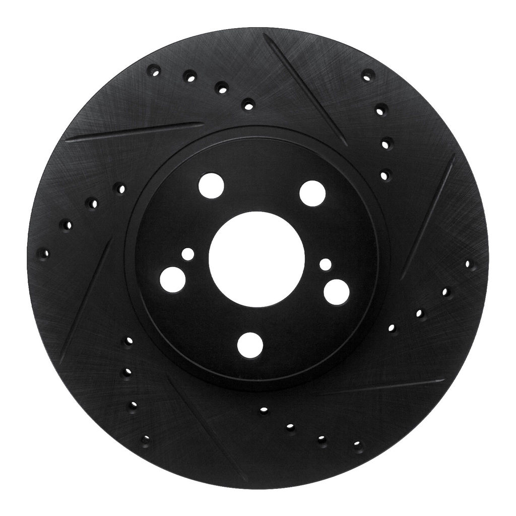 Dynamic Friction 633-76059R - Drilled and Slotted Black Zinc Brake Rotor