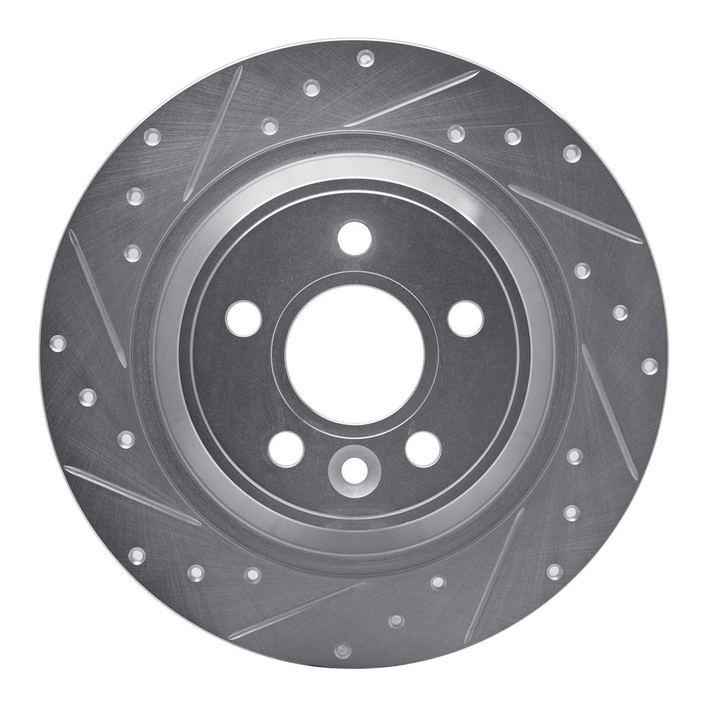 Dynamic Friction 631-11022L - Drilled and Slotted Silver Zinc Brake Rotor