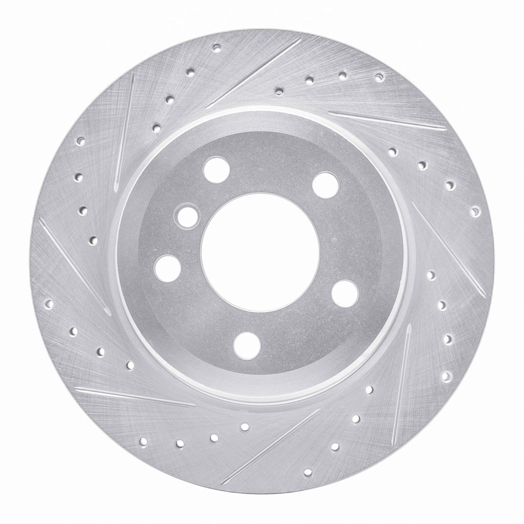 Dynamic Friction 631-31143L - Drilled and Slotted Silver Zinc Brake Rotor