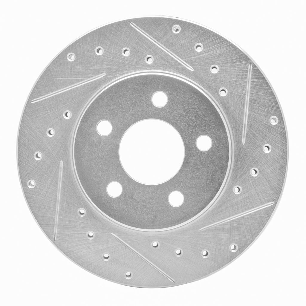 Dynamic Friction 631-40046R - Drilled and Slotted Silver Zinc Brake Rotor