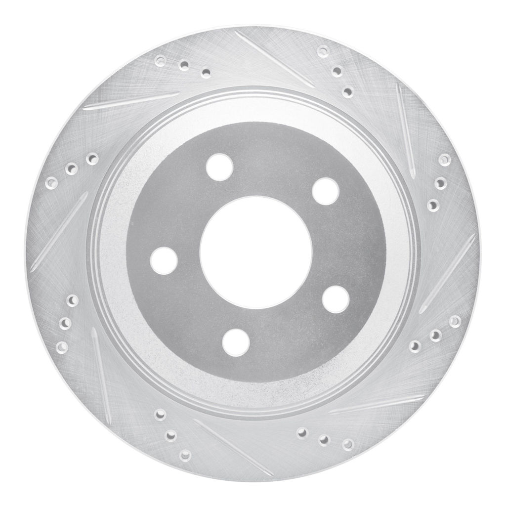 Dynamic Friction 631-52013R - Drilled and Slotted Silver Zinc Brake Rotor