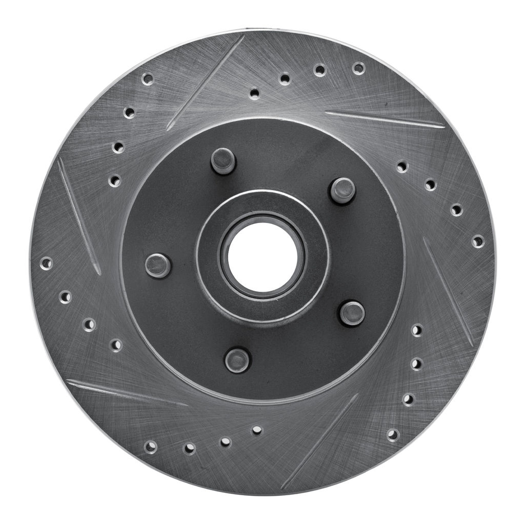 Dynamic Friction 631-54013L - Drilled and Slotted Silver Zinc Brake Rotor