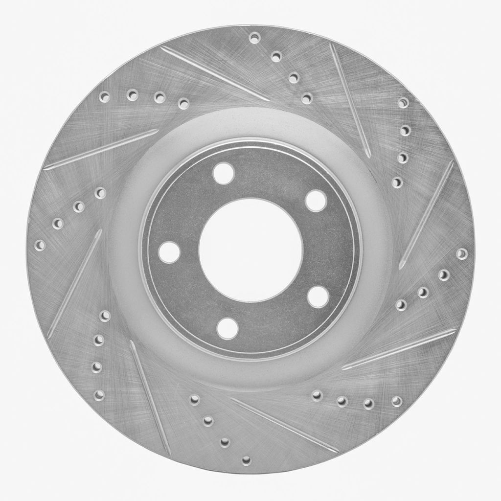 Dynamic Friction 631-54089R - Drilled and Slotted Silver Zinc Brake Rotor