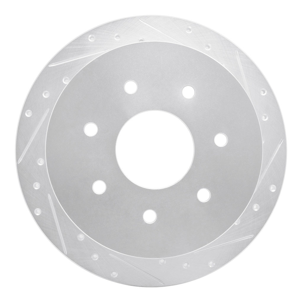 Dynamic Friction 631-54151R - Drilled and Slotted Silver Zinc Brake Rotor