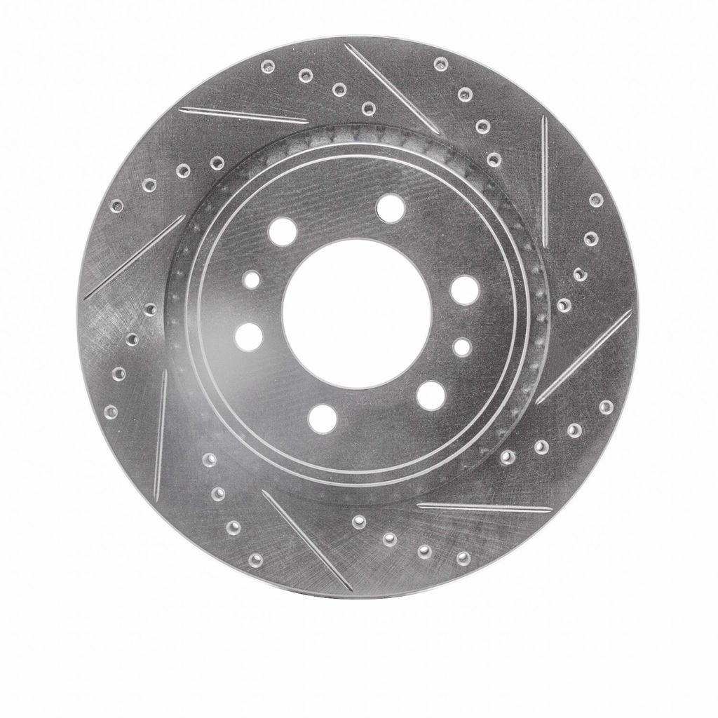 Dynamic Friction 631-54204R - Drilled and Slotted Silver Zinc Brake Rotor