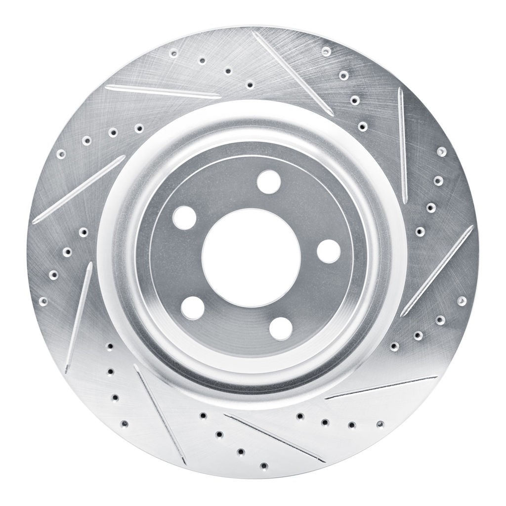Dynamic Friction 631-54278R - Drilled and Slotted Silver Zinc Brake Rotor