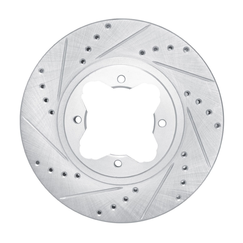 Dynamic Friction 631-59020L - Drilled and Slotted Silver Zinc Brake Rotor