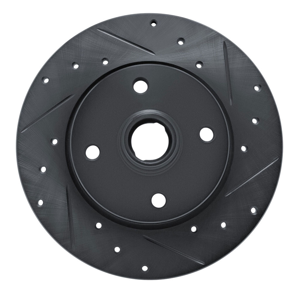Dynamic Friction 633-02004R - Drilled and Slotted Black Zinc Brake Rotor