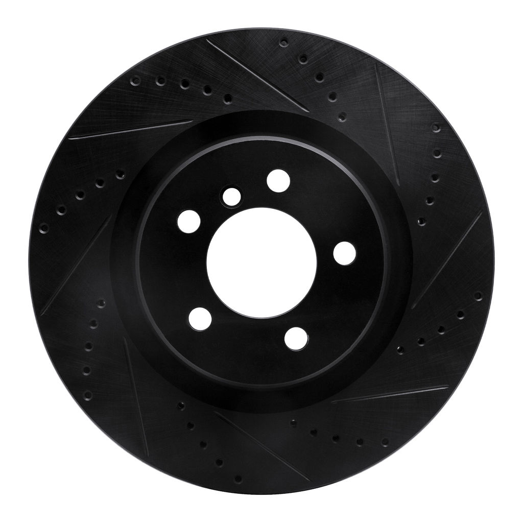Dynamic Friction 633-11014R - Drilled and Slotted Black Zinc Brake Rotor