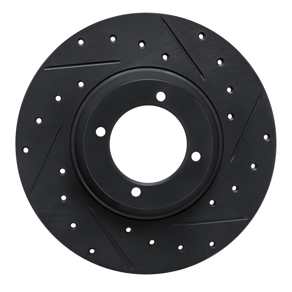 Dynamic Friction 633-14000R - Drilled and Slotted Black Zinc Brake Rotor