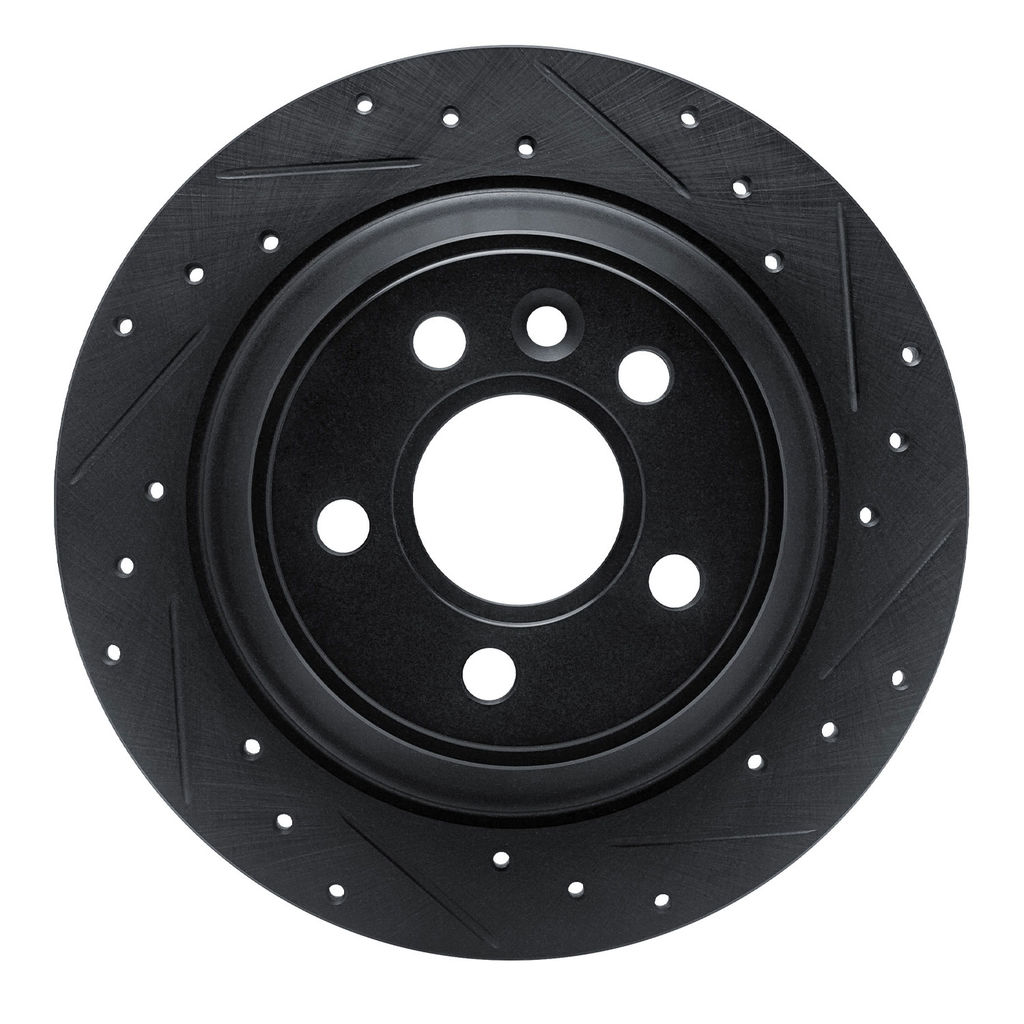 Dynamic Friction 633-27034R - Drilled and Slotted Black Zinc Brake Rotor