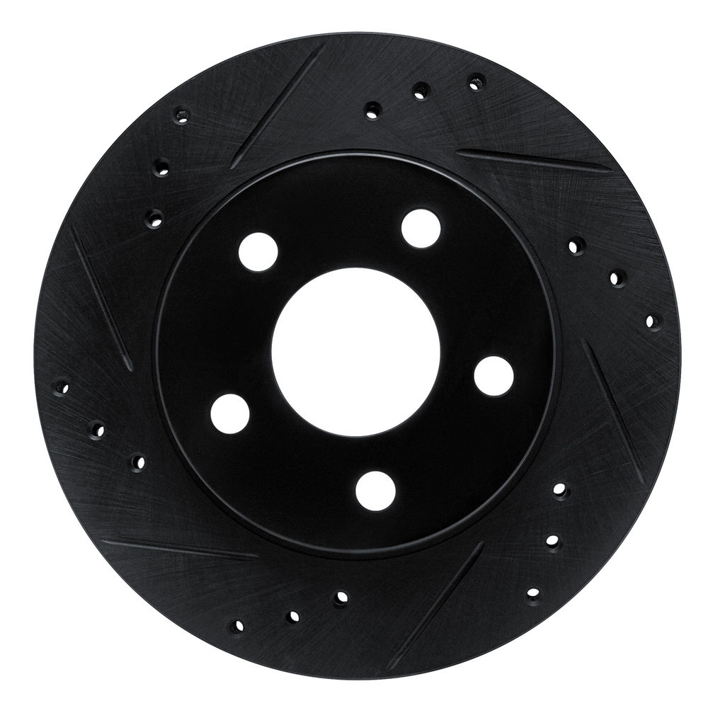 Dynamic Friction 633-54020L - Drilled and Slotted Black Zinc Brake Rotor