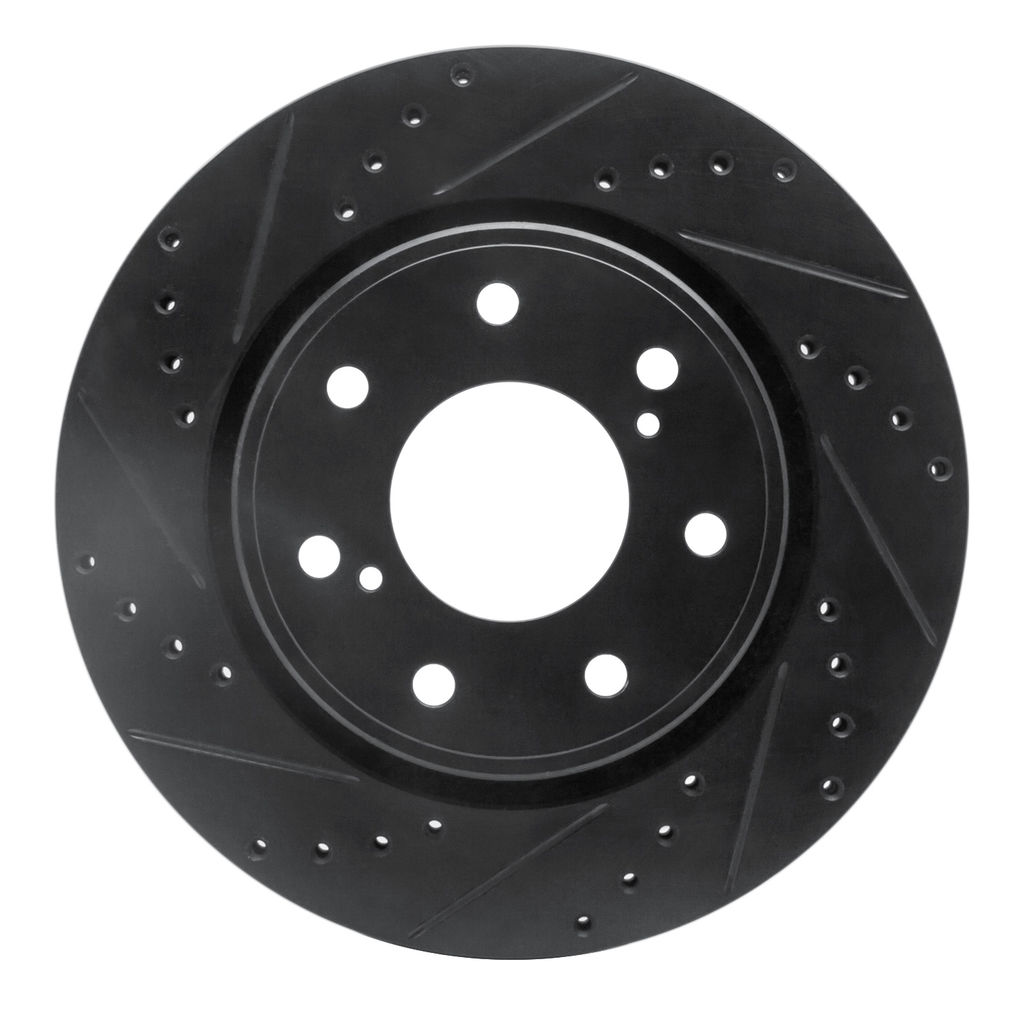 Dynamic Friction 633-54219L - Drilled and Slotted Black Zinc Brake Rotor