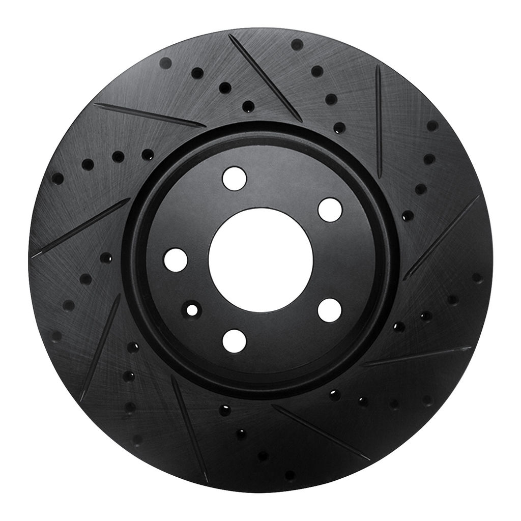 Dynamic Friction 633-73065R - Drilled and Slotted Black Zinc Brake Rotor