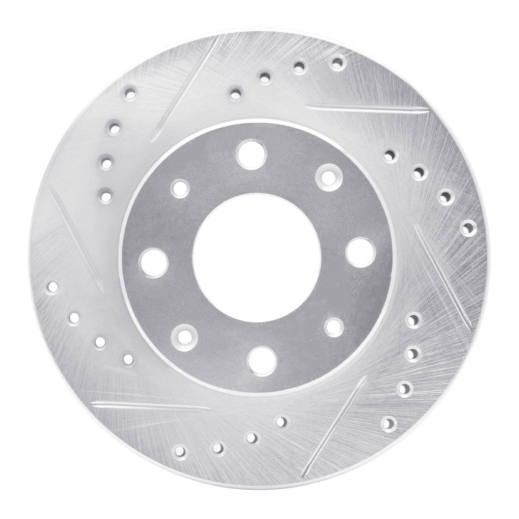 Dynamic Friction 631-59005L - Drilled and Slotted Silver Zinc Brake Rotor
